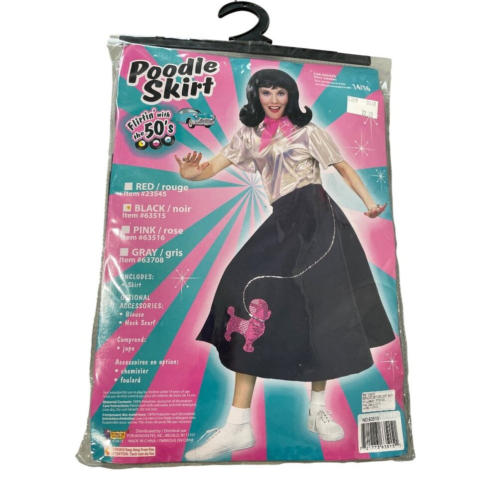 Poodle Skirt PINK Adult Size 14/16 Retro Costume Flirty 50s Look Fun Vintage Sty